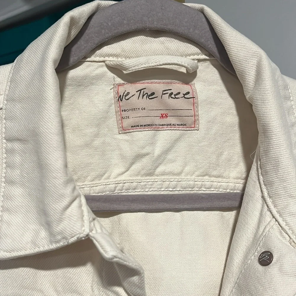 FREE PEOPLE NWT Rumors Denim Jacket / Ecru - XS - Picture 9 of 10
